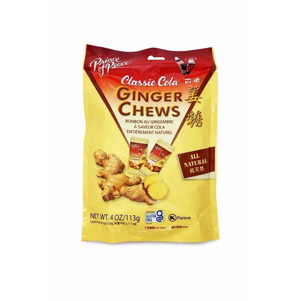 Prince of Peace Ginger Chews Classic Cola Flavor 4oz Bag All Natural
